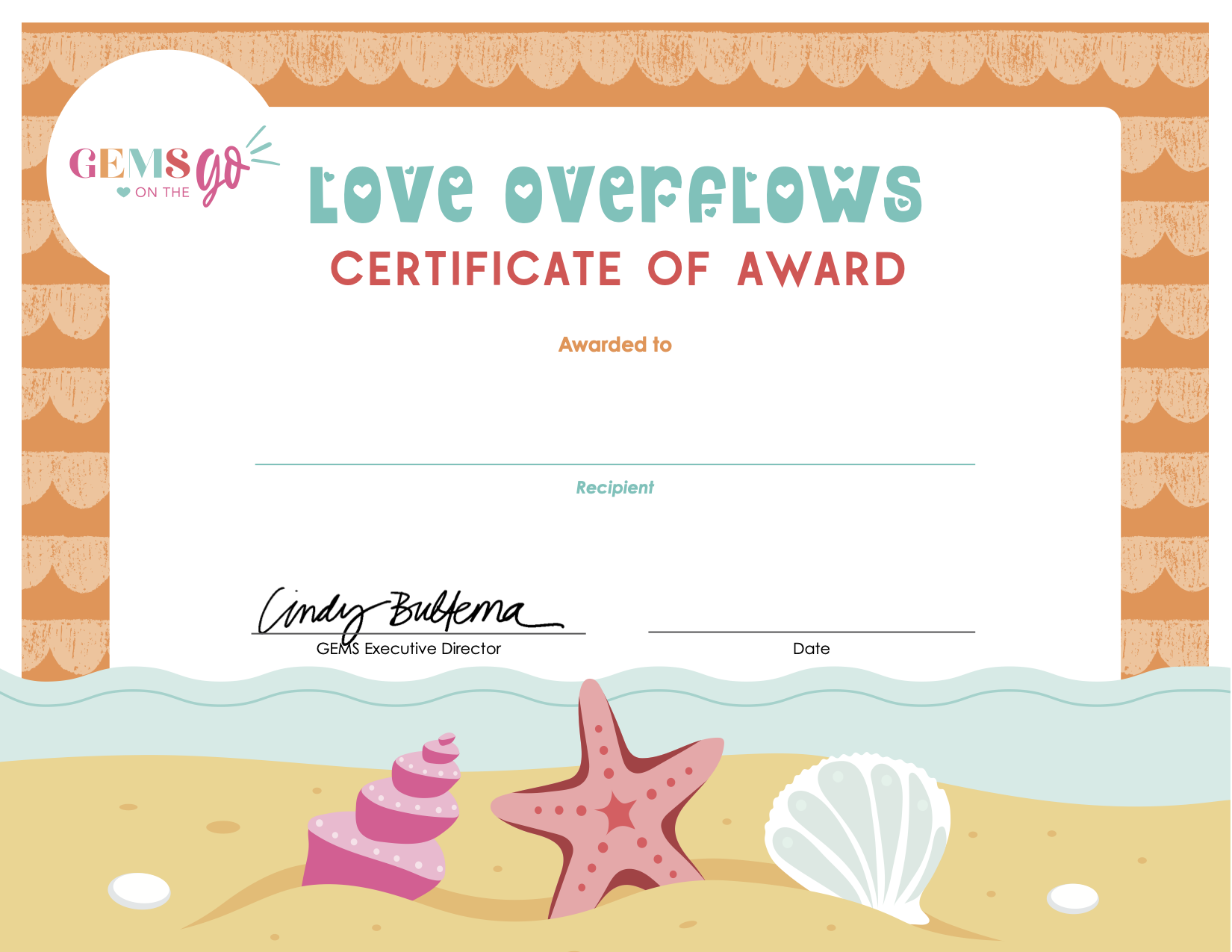 Love Overflows Badge and Certificate