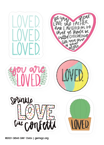 LOVED Sticker Sheet (6 stickers)