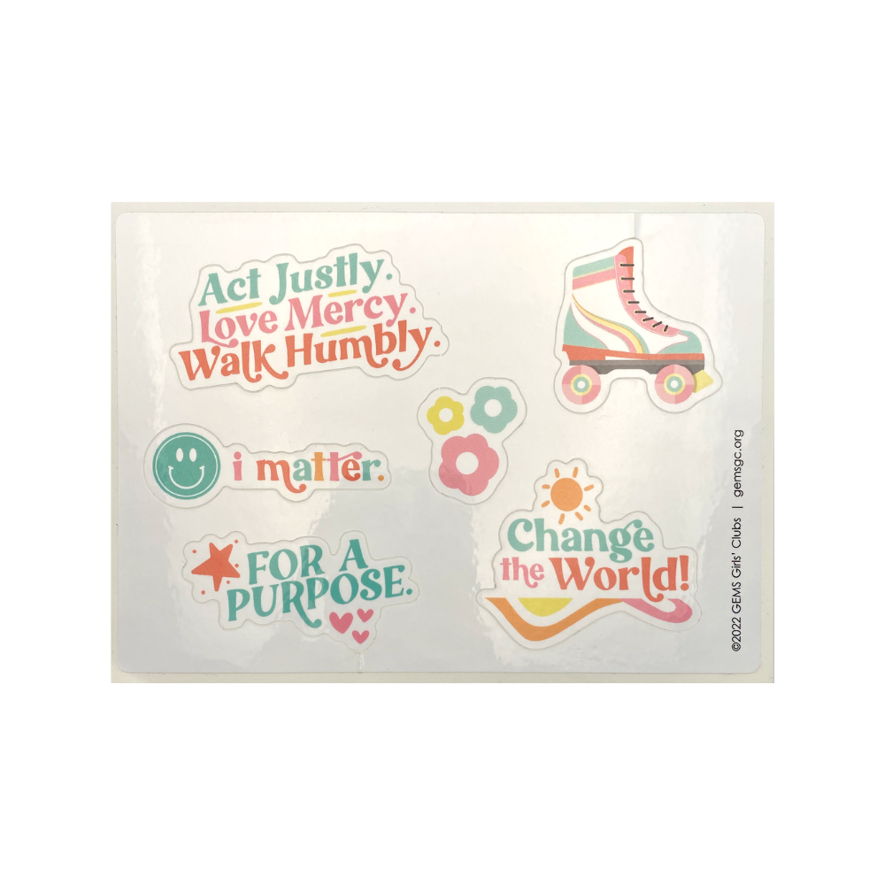 Act. Love. Walk. Sticker Sheet (6 stickers)