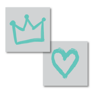 Rise Up Iron-On Heart and Crown Transfer